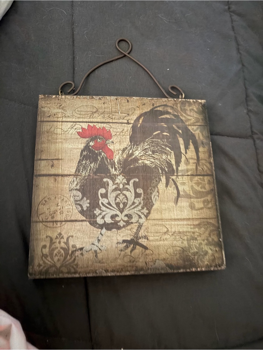 Rooster Wall Plaque Bundle - Rustic Red and Black Farmhouse Decor (3)